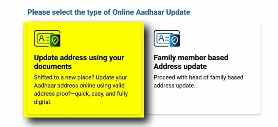 Address Update options 