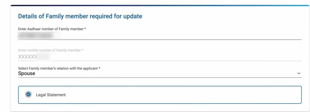 Fill family member details 